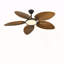 Ventilateur de plafond tropical de 132 cm (52 ​​pouces) avec éclairage DEL, motif de feuilles de palmier, télécommande, 5 pales réversibles, brun noyer