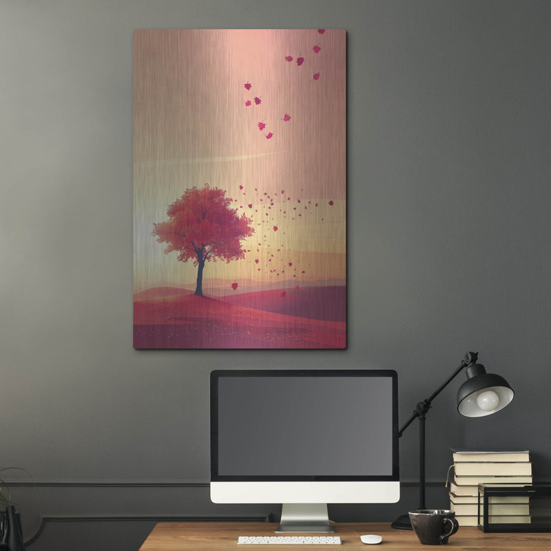 Art mural en métal «Crimson Twilight» par r3darch0n, H 36 po x l 24 po