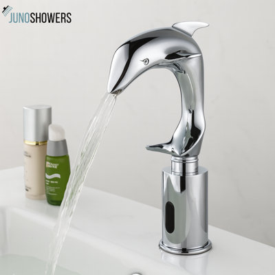 Juno Beautiful Dolphin Chrome Finished Sensor Bathroom Faucet