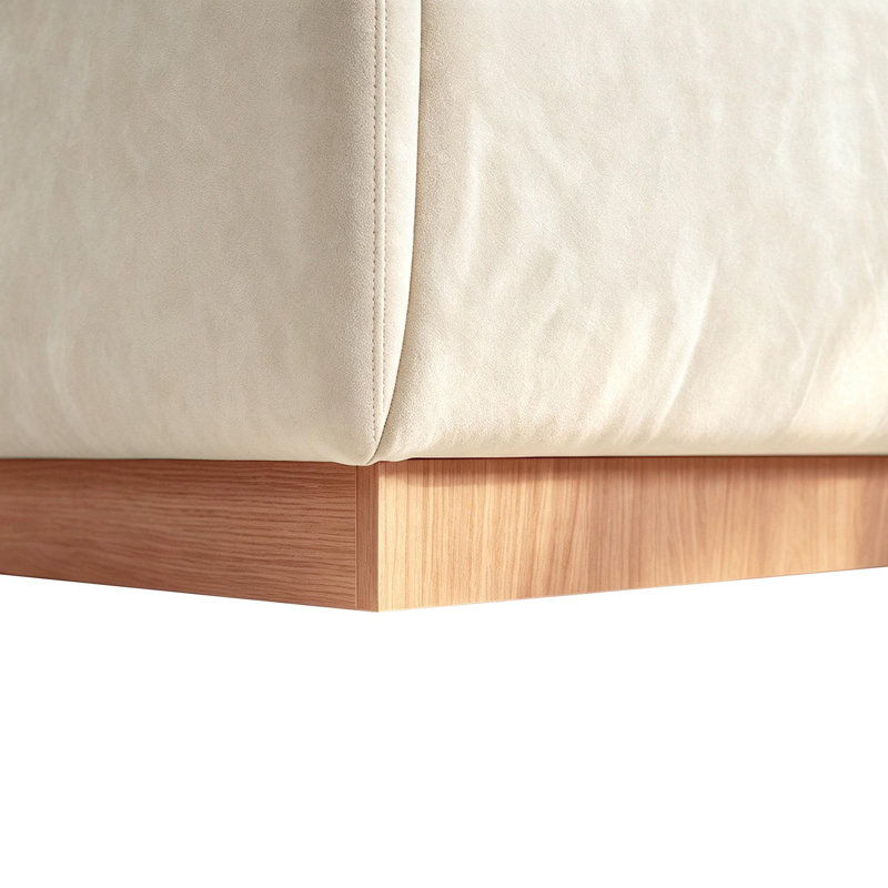 Repose-pieds Velours, Beige, Beige