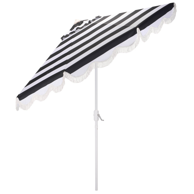 Parasol à manivelle 9 pi Lucerna, Rayures noires
