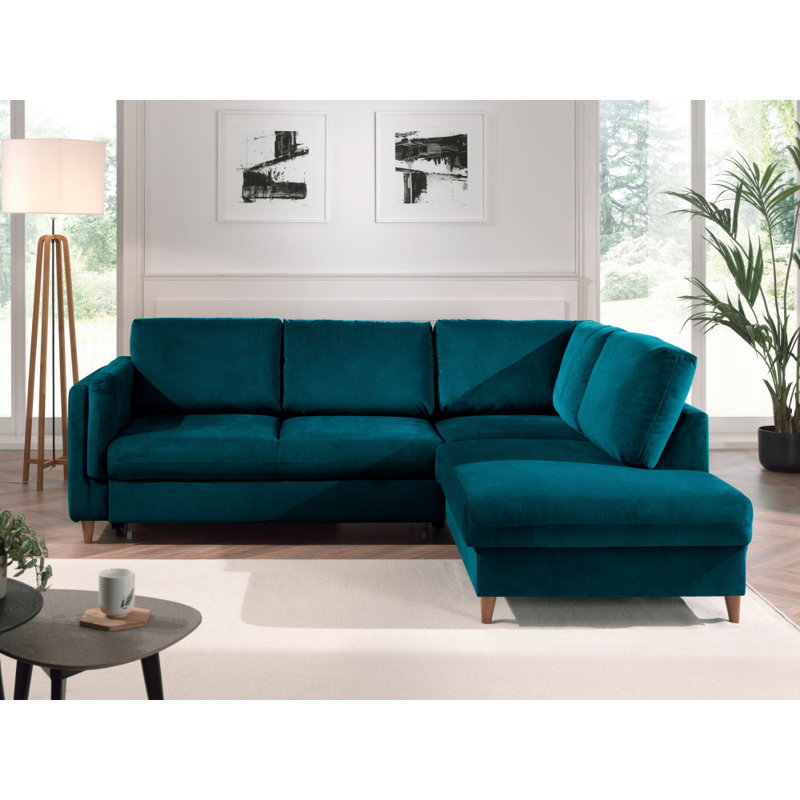 5 Seater Sofa Bed, Peacock Blue, Right Hand Facing