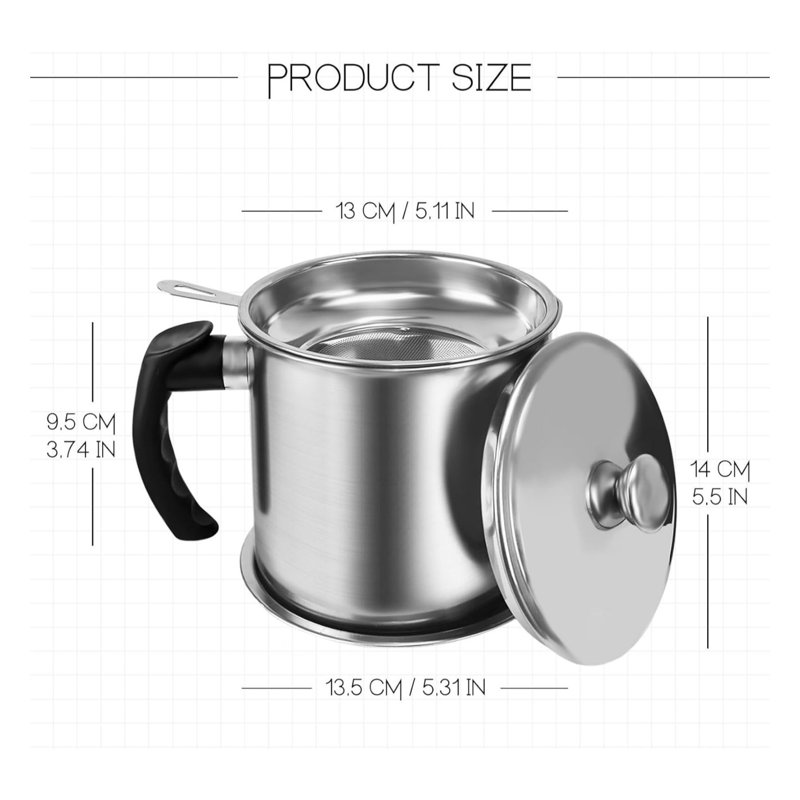 Bacon Grease Container with Strainer