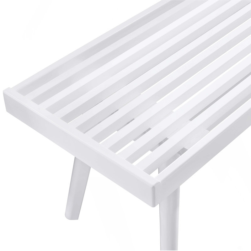 Banc à lattes en bois massif Larwich