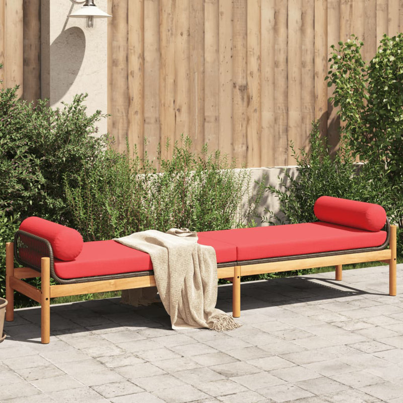 Banc d'extérieur brun et rouge