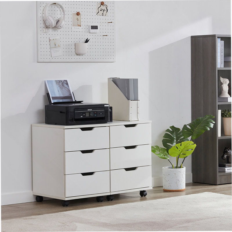 3-Drawer Filing Cabinet, Mobile File Cabinet With Casters For Office