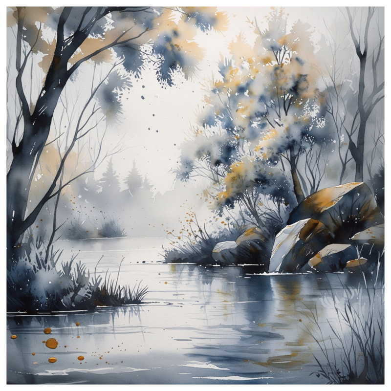 Tapis de bain Watercolor Forest Scene, L 34 po x L 21 po
