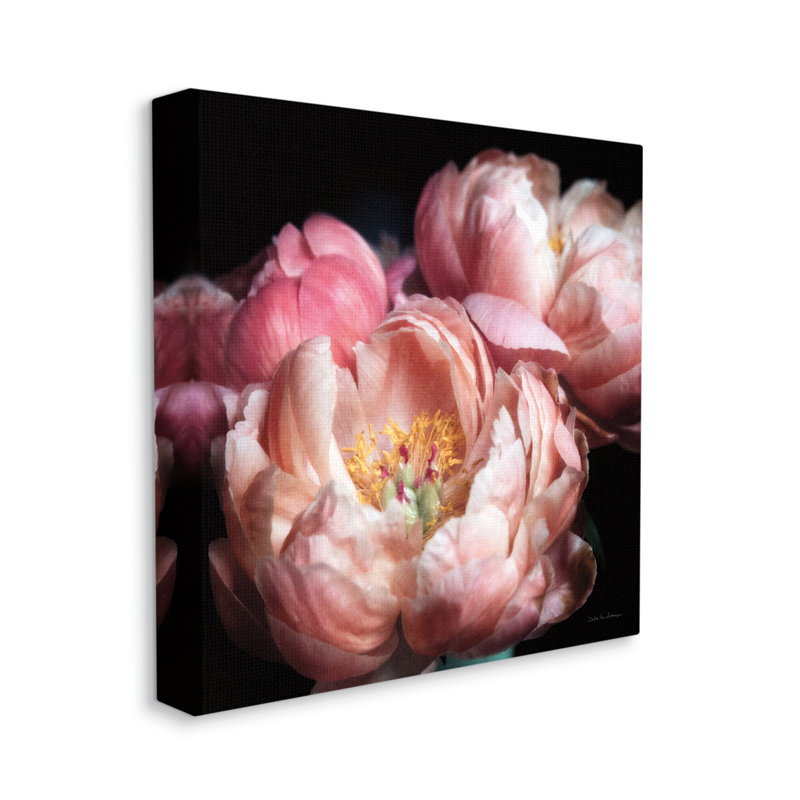 Blooming pivoine - impression sur toile tendue, H 17 po x l 17 po x P 1,5 po