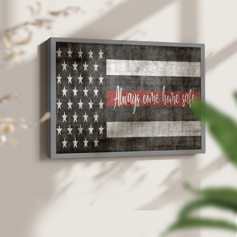 «Always Come Home Safe Fire» - impression encadrée - réarmable, H 8 po x l 10 po, Gris