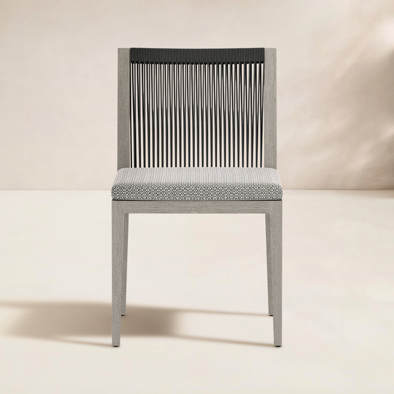 Dimitri Outdoor Dining Side Chair, Gray, Faye Sand