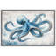 «Blue Octopus», art de la vie marine, impression sur toile encadrée-126032507-126032509