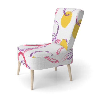 Chaise d'appoint rembourrée à motif jaune
