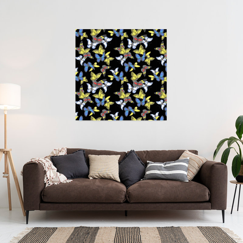 Art contemporain papillon contemporain, H 36 po x l 36 po