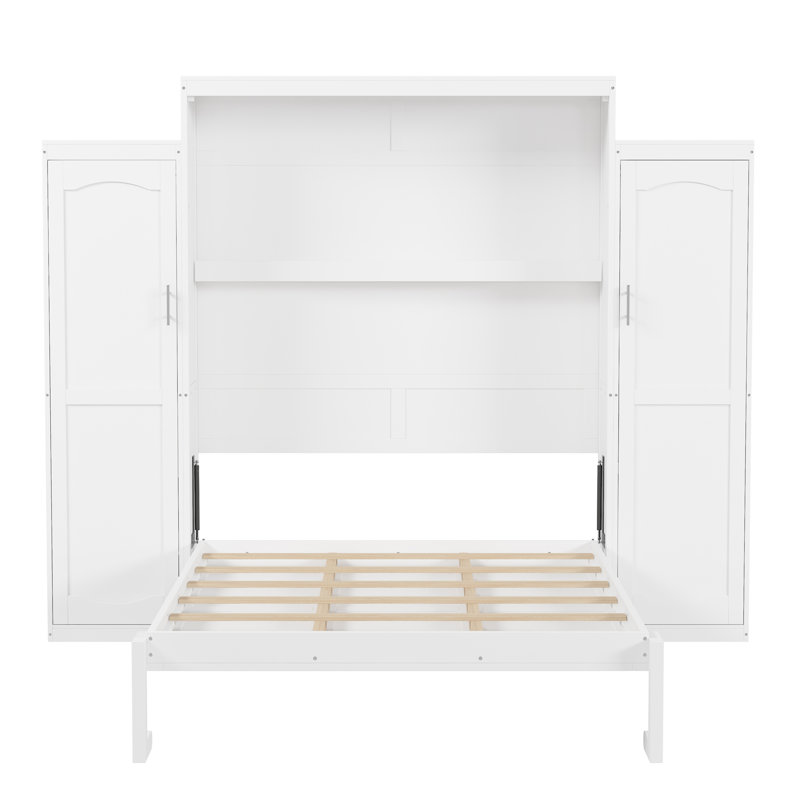 Lit escamotable avec 2 garde-robes et tablette de rangement