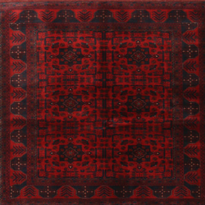 Tapis traditionnel rouge foncé / noir Ilit