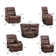 Cahill 6-Pieces Premium Genuine Leather Overstuffed Manual Reclining Sectional Sofa With Storage Console & Cup Holders