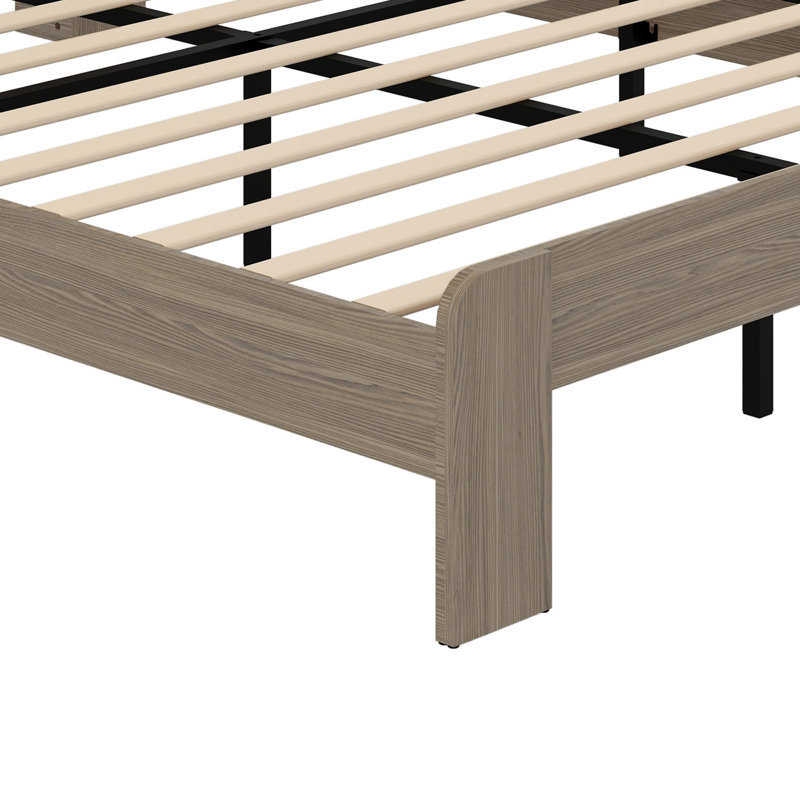 Base de lit plateforme avec tête de lit à DEL et rangement facile