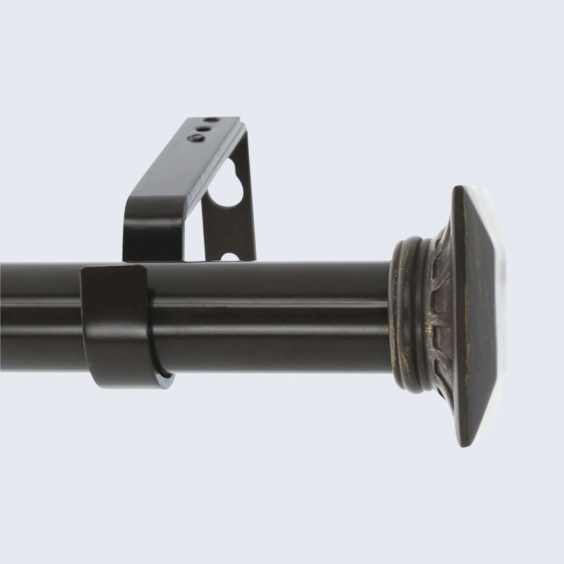 Tringle à rideaux simple réglable 1 po Zambrana, H 1 po x l 48 po x P 7 po, Bronze/Doré