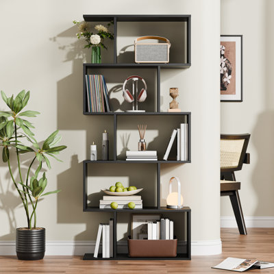 Geometric Bookcase 62.6'' H Geometri 5-Tier Bookcase 