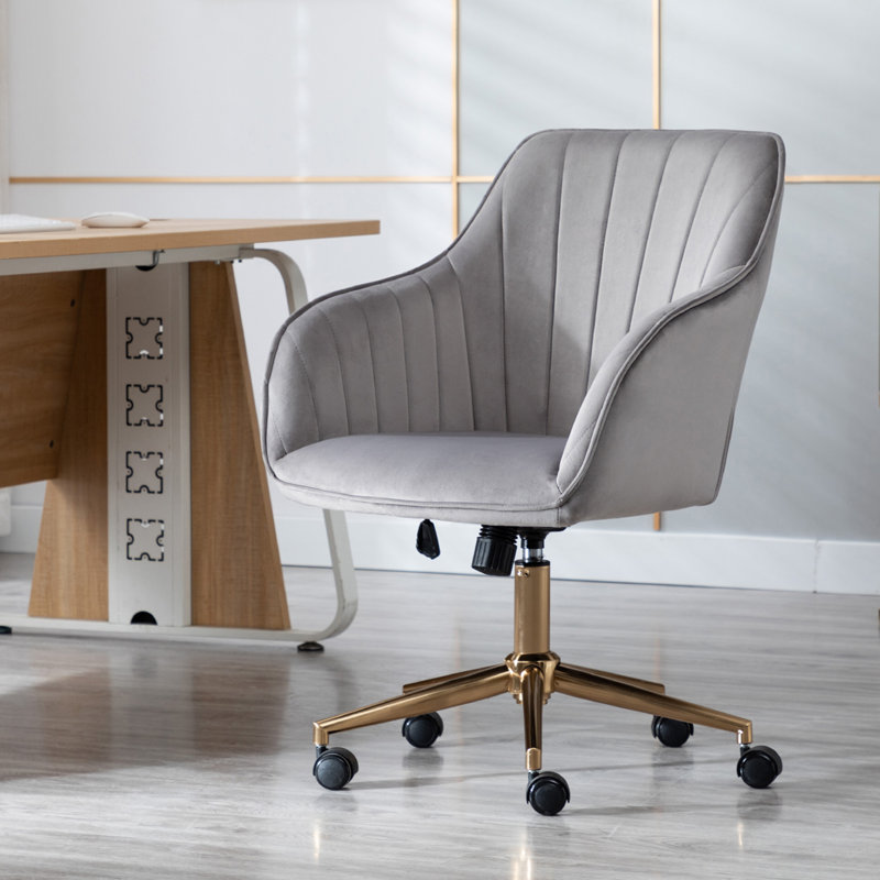Roxanne Office Chair, Grey, Gold
