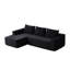 Aucun assemblage requis: canapé modulaire en L en forme de L - Revêtement en velours côtelé moelleux noir, canapé à méridienne profonde à assise moelleuse, meubles rembourrés élégants pour le salon, la chambre et les petits espaces, à gauche-1974866944-1979184528