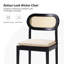 Tabouret de comptoir en bois massif Jacindo Coastal avec dossier en rotin et coussin rembourré amovible-666043008