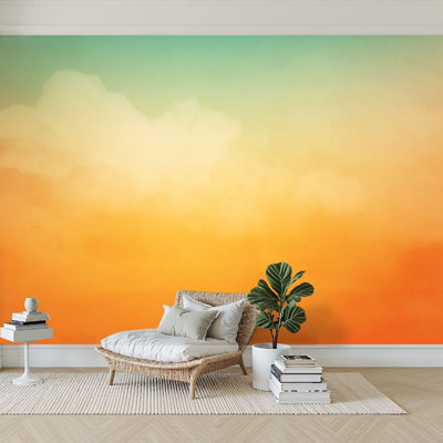 Peel and Stick Wallpaper 144" W x 100" H Modern Self Adhesive Wall Mural for Bedroom Beautiful sunset sky summer nature