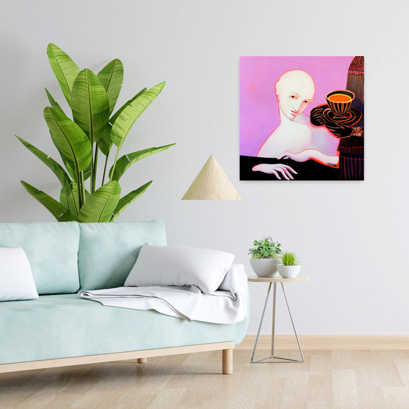 «Carrot Soup», art mural contemporain abstrait, H 24 po x l 24 po