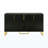 Modern Sideboard With Four Doors, Metal Handles & Legs And Adjustable Shelves Kitchen Cabinet (Black)
