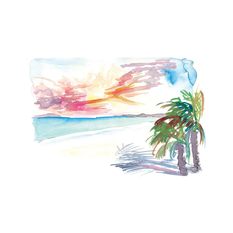 White Sandy Beaches In Martinique West Indies By Markus & Martina Bleichner - Wrapped Canvas Painting by Markus & Martina Bleichner - Wrapped Canvas Painting