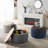Round Storage Ottoman, 2 In 1 Function, Work As End Table And Ottoman-1401385259