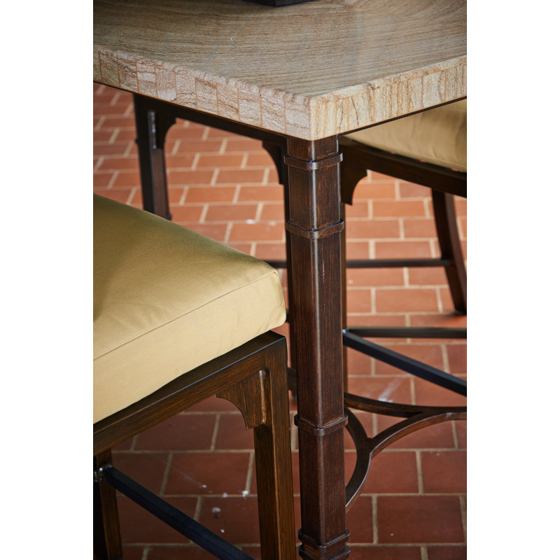 San Marco - Outdoor Dining Table w/ Sandstone Top & Hand Painted Aluminum Base