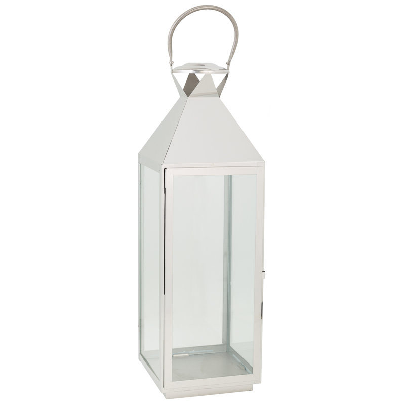 Stainless Steel Floor Lantern, 72cm H x 24cm W x 23cm D