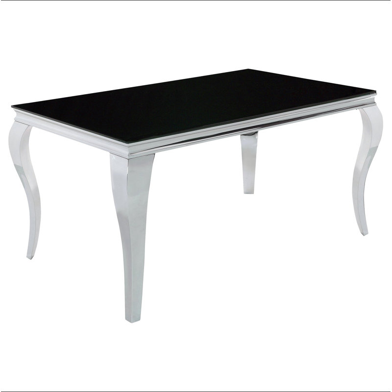 Table de salle à manger avec ceinture noire et miroir