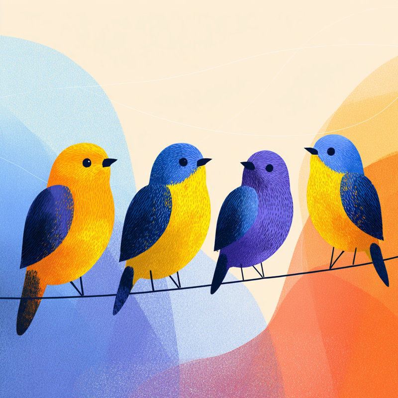 Harmonious Quartet Wrapped Canvas Wall Art
