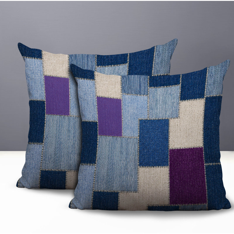 Oreiller réversible intérieur / extérieur Kazie, 20x20, Purple
