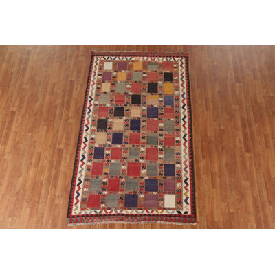 Tapis à carreaux kilim 5 x 8