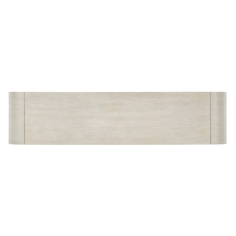 Modern 80'' Brown Oak Sideboard with Raffia Doors