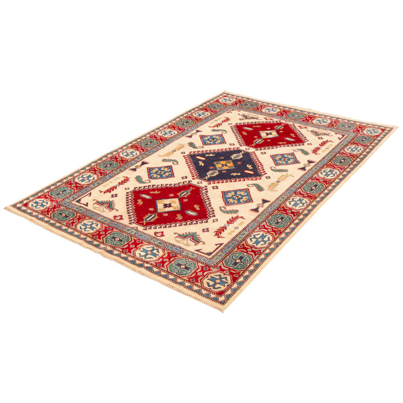 Tapis unique en laine noué à la main 6 pi 7 po x 9 pi 9 po nouvel âge Oivi
