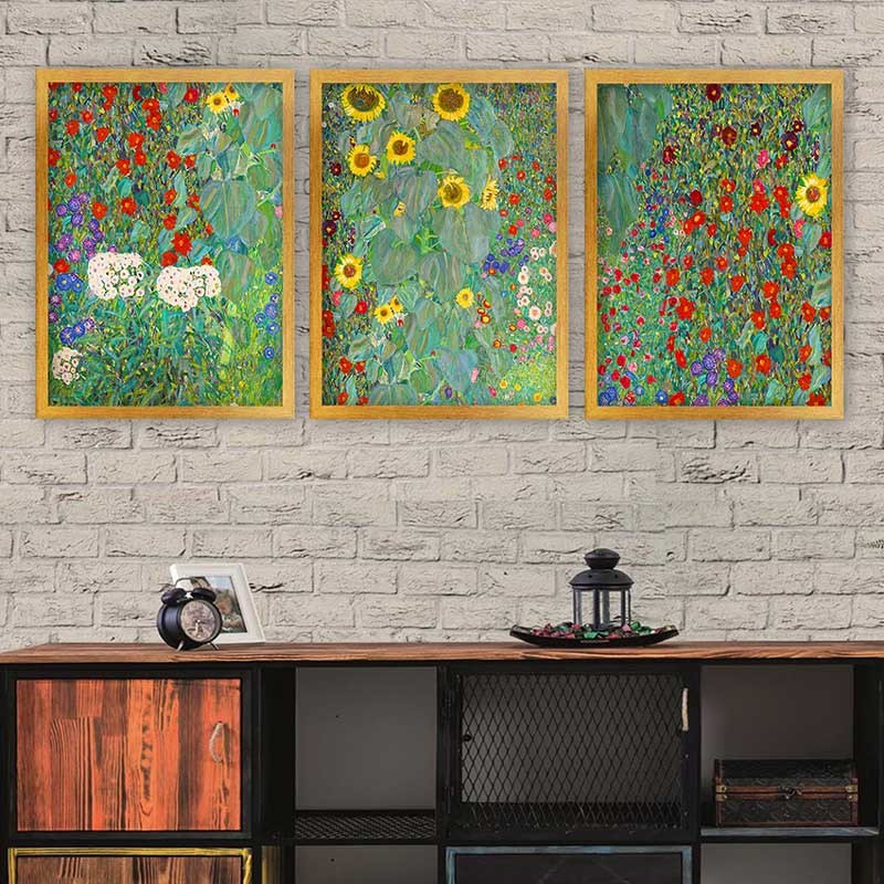 Superbe ensemble de peintures décoratives encadrées (3 pièces) de 21,7 po x 29,5 po chacune | Cadre 100% bois avec polystyrène de 0,8 pouce | Impression numérique UV | Parfait pour la décoration murale de salon, de bureau et de galerie