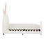 Lit plateforme simple en forme de lapin mignon avec tête de lit - forme charmante blanche et fabrication stable-985664066