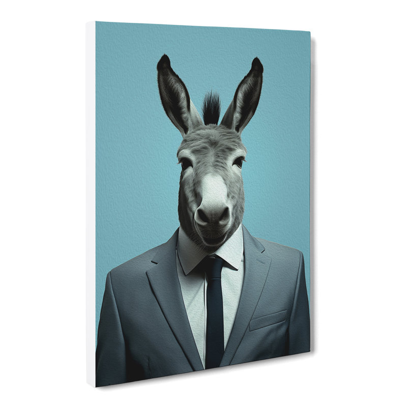 Donkey Minimalism Art No.2 - Wrapped Canvas, 60cm H x 40cm W x 3cm D