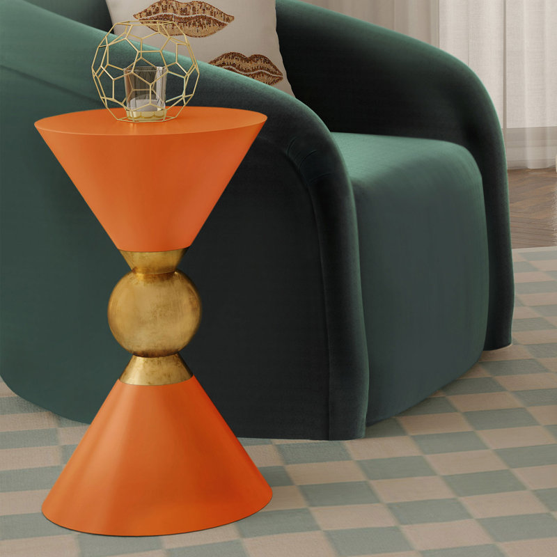 Sierraville Pedestal End Table, Orange