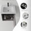 Meuble-lavabo flottant 20 po avec lavabo, porte à fermeture en douceur, lavabo en céramique, contreplaqué-133249170