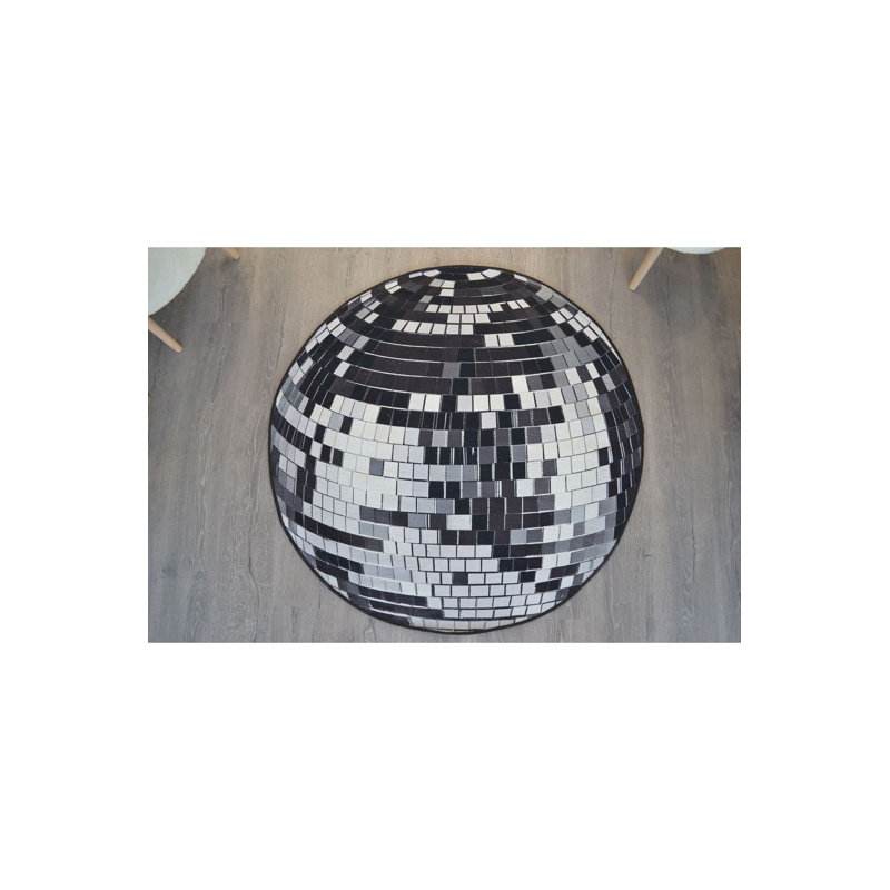 Tapis rond lavable à la machine Disco, Sous-tapis rond 4 pi 11 po inclus