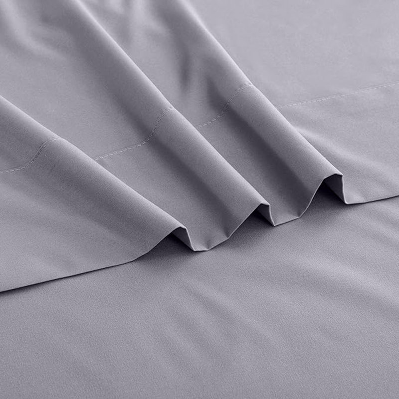 100% Brushed Cotton Flat Sheet  Soft, Breathable Bedding for Bedroom, Super King (6'), Grey