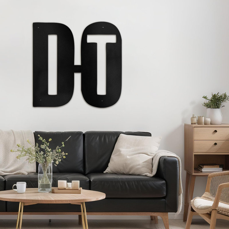 Décoration murale en métal, Noir, H 16 po x l 16 po x P 0,05 po
