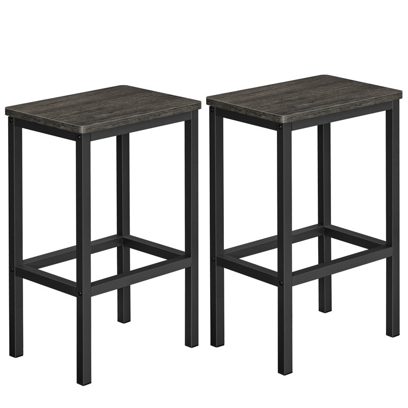 Tabouret de comptoir 25,6 po Wynnewood, Gris anthracite / noir