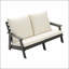 Causeuse d'extérieur avec coussin et jardin-599087146