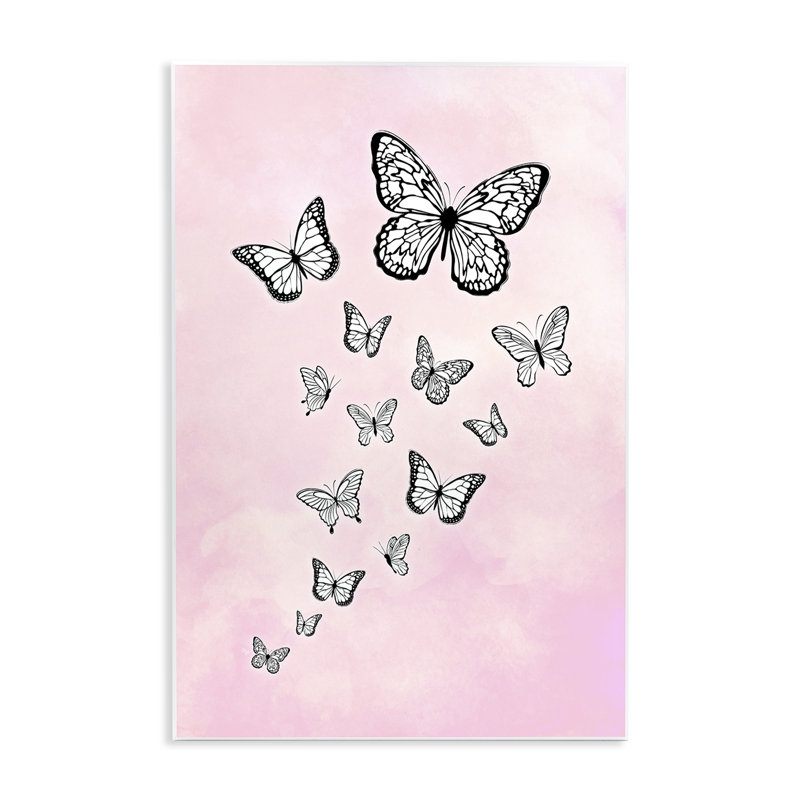 «Pink Fluttering Butterflies» par Martina Pavlova, H 19 po x l 13 po